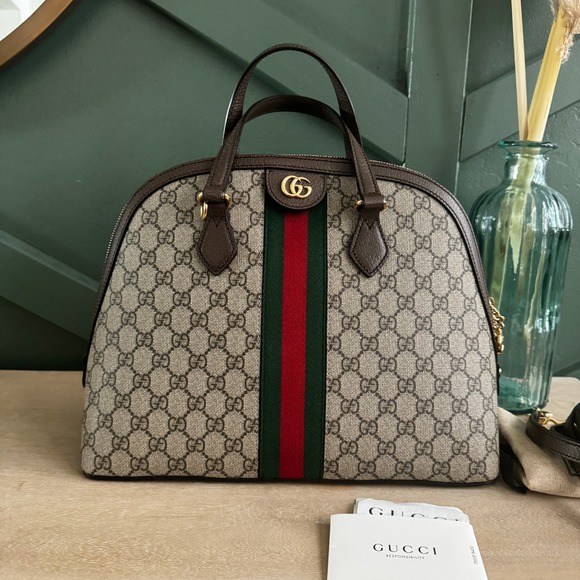 Gucci Handbags - Gucci Dome Ophidia Medium Top Supreme Handle Shoulder Bag